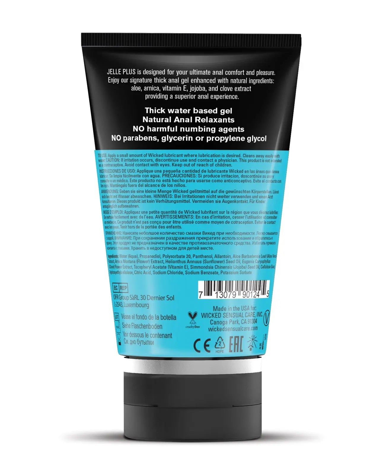 Wicked Sensual Care Jelle Plus Water Based Anal Lubricant with Relaxants Wicked Sensual Care