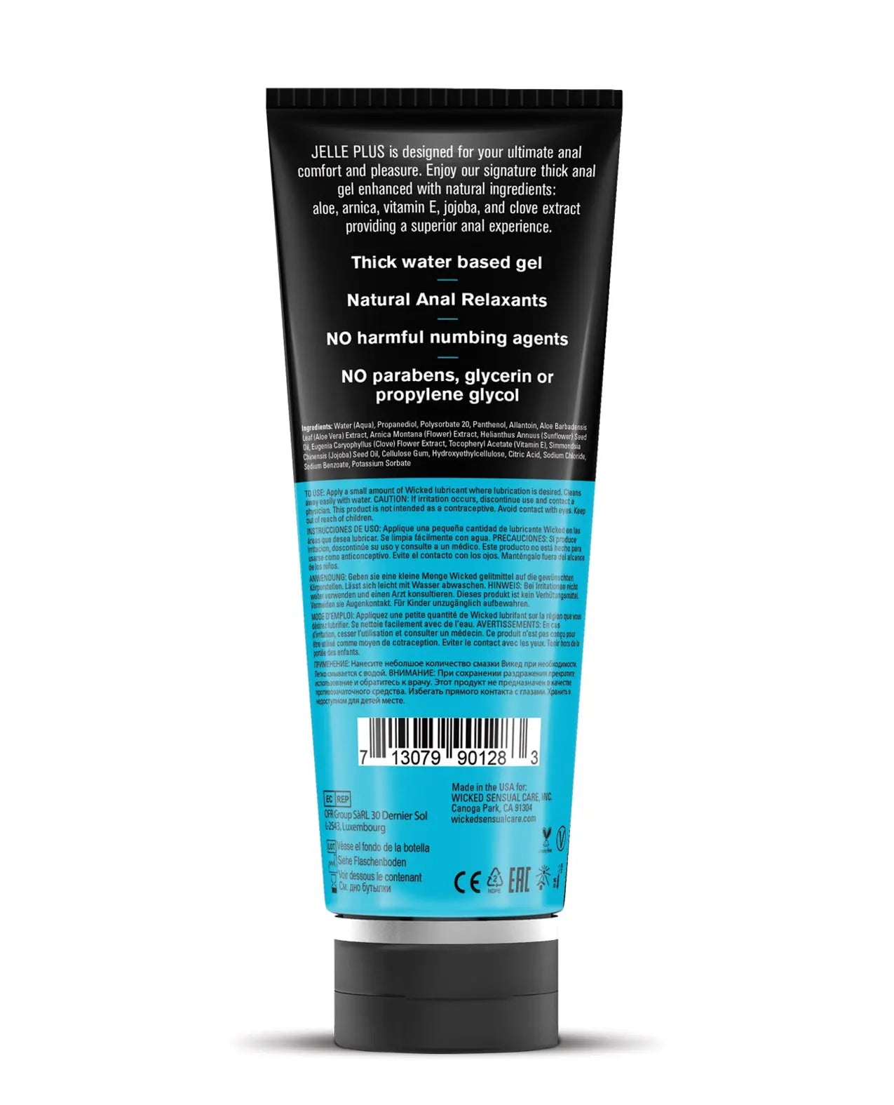 Wicked Sensual Care Jelle Plus Water Based Anal Lubricant with Relaxants Wicked Sensual Care