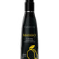 Black bottle of Wicked Sensual Care Mango flavored personal lubricant on a white background