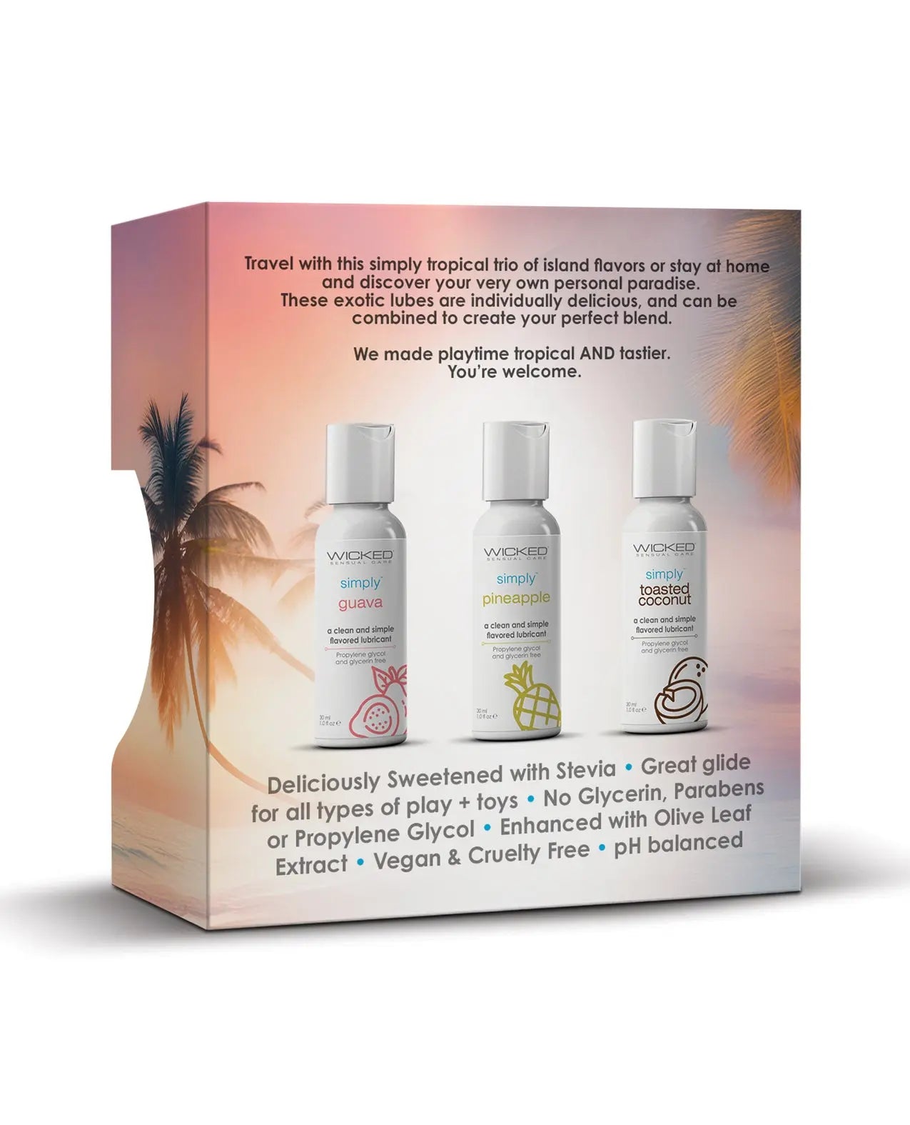 Wicked Sensual Care Tropical Trio Travel Size Flavored Lubes Wicked Sensual Care