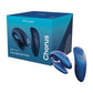 Blue We-Vibe Chorus Couples Vibrator and product packaging on a white background