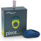Blue 'pivot' product by We-Vibe, Pivot Clitoral Stimulant next to its packaging on a white background