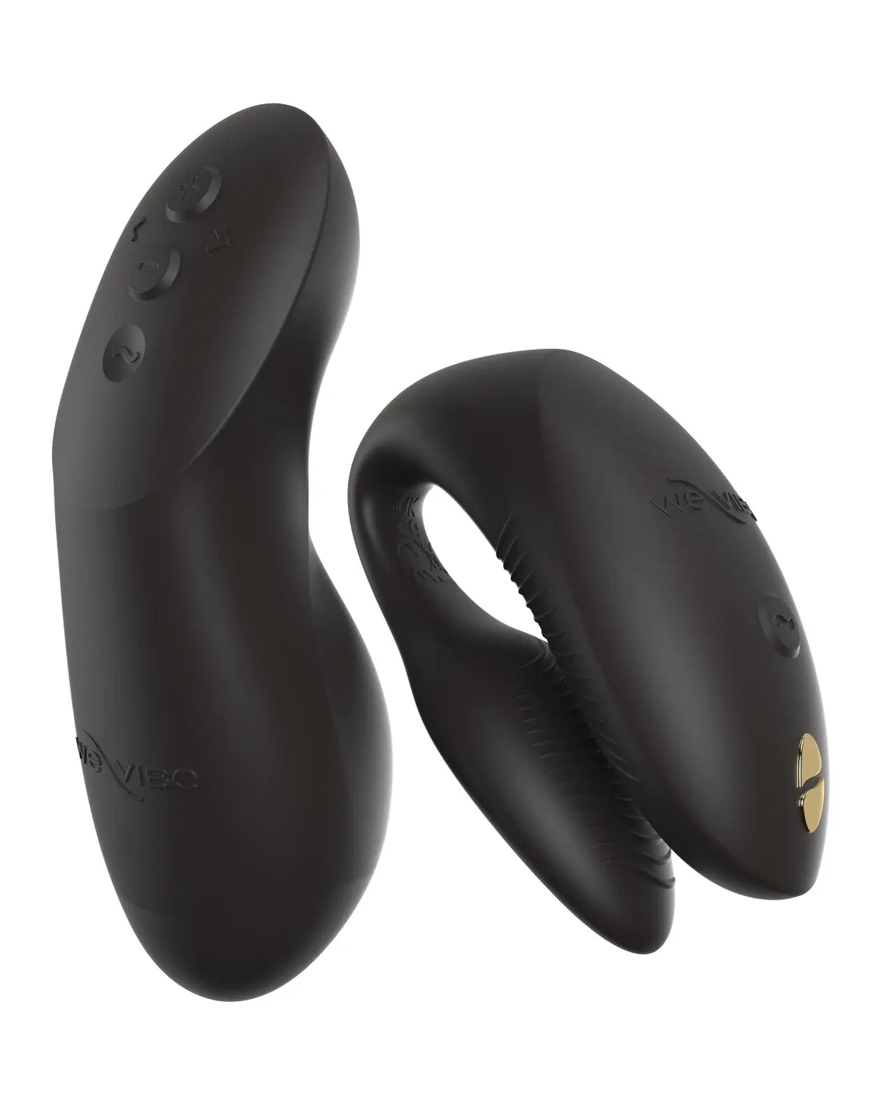 We-Vibe Chorus Pro vibrator in Satin Black devices on a white background