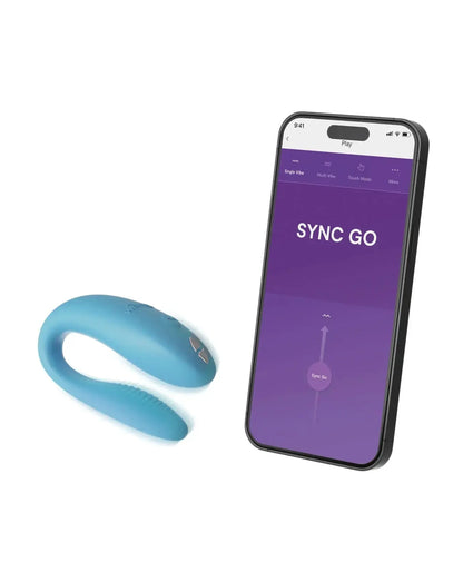 We-Vibe Sync Go app-controlled couples vibrator in Turquoise alternate view