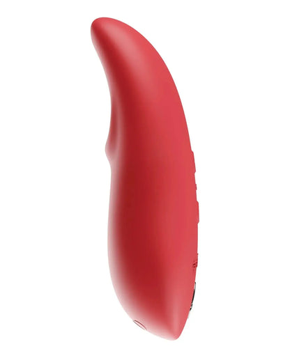 We-Vibe Touch X in Red, side profile showing the curved tapered stimulation tip