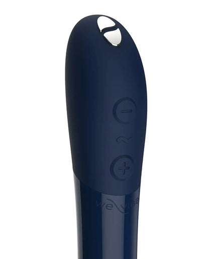 We-Vibe Tango X Bullet Vibrator in Navy Blue, close-up of the intensity and mode control buttons