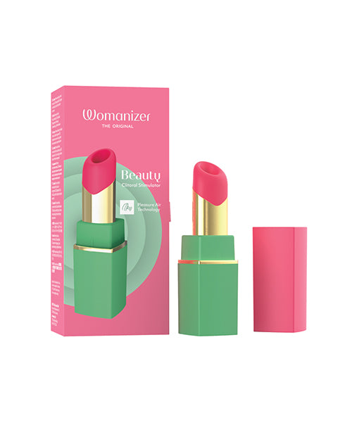 Womanizer Beauty lipstick-style Pleasure Air clitoral stimulator in Green and Pink