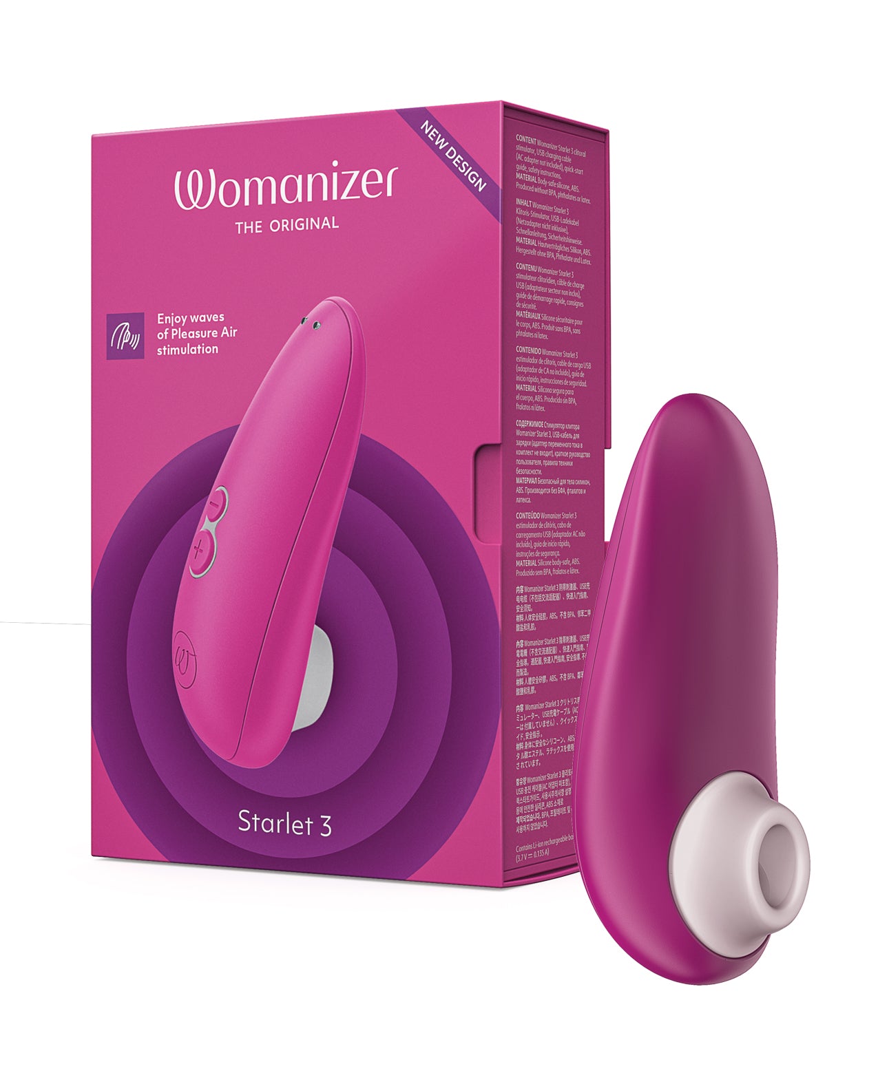 Womanizer Starlet 3 product with packaging on a white background