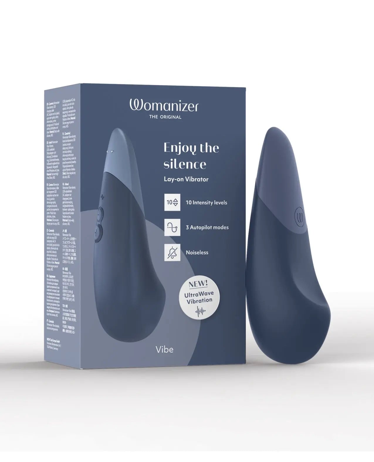 Womanizer Vibe Silent Stimulator Vibrator in Dark Blue