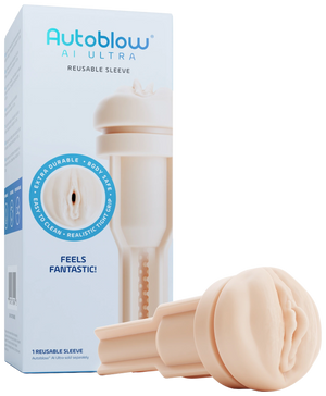 Autoblow AI Ultra Vagina replacement sleeve in beige
