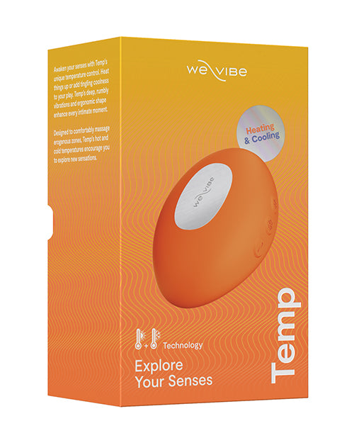We-Vibe Temp temperature play vibrator in Tangerine