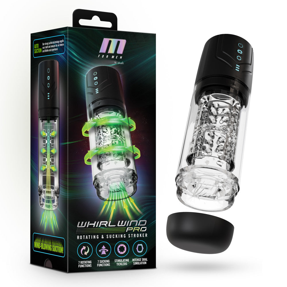M for Men Whirlwind Pro automatic masturbator in black